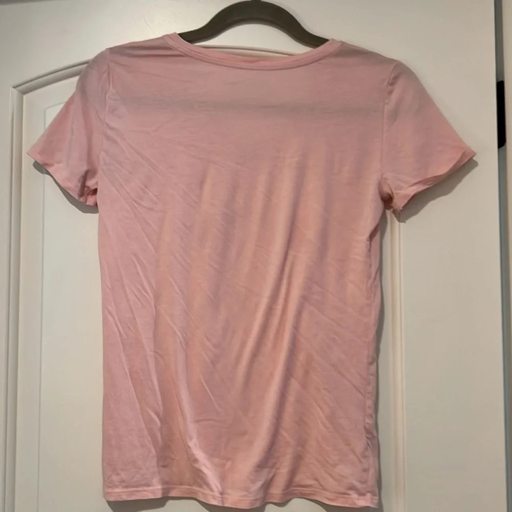 Ann Taylor Loft Soft Vneck Short Sleeve Pink Tshirt Size XS - Picture 3 of 8